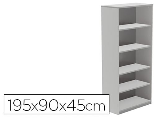 Armario rocada com quatro prateleiras serie store 195x90x45 cm acabamento cinza ab02 , Rocada , 67999 , 8427951911018